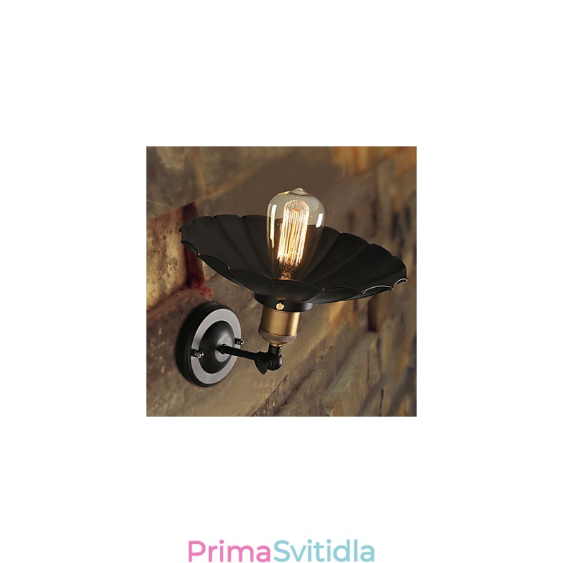 Kreativní schodiště obnovující starodávné způsoby Jednohlavá černá kovaná nástěnná lampa