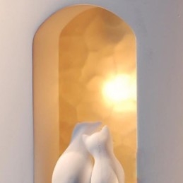 Módní teplé dětské pokojové závěsné světlo Creative Kitty sádrové nástěnné lampy