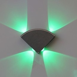 Nástěnná lampa s ventilátorem se čtyřmi světly Zelená hliníková akrylová