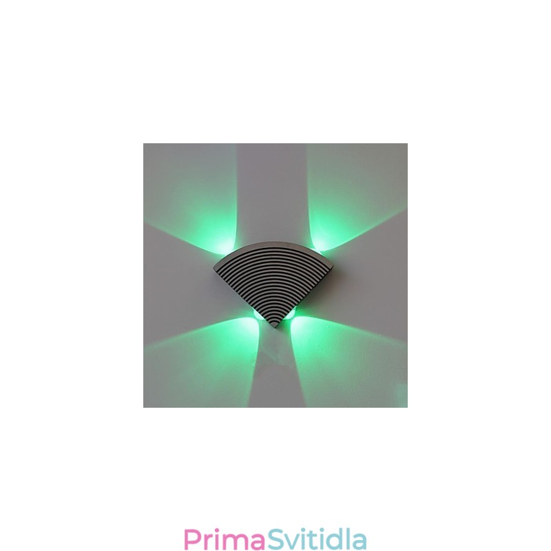 Nástěnná lampa s ventilátorem se čtyřmi světly Zelená hliníková akrylová