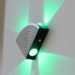 Nástěnná lampa s ventilátorem se čtyřmi světly Zelená hliníková akrylová