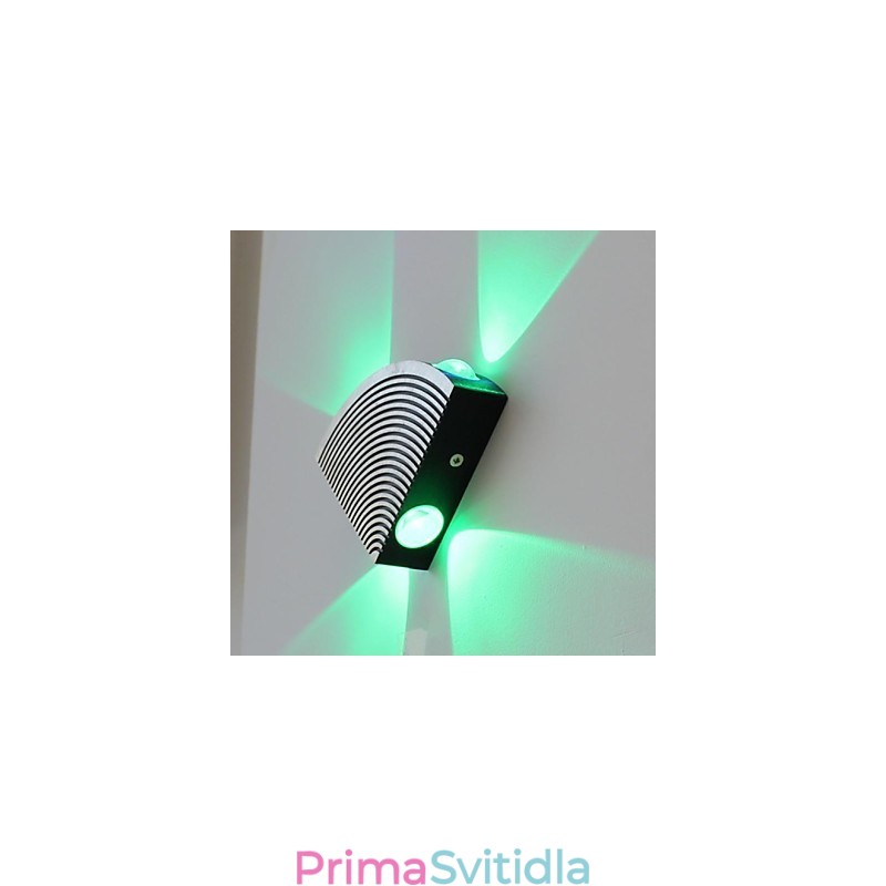 Nástěnná lampa s ventilátorem se čtyřmi světly Zelená hliníková akrylová
