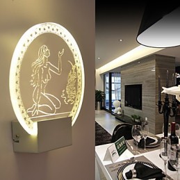 Akrylová nástěnná lampa PVC lampa Light Chip Moderní současný kov 5W