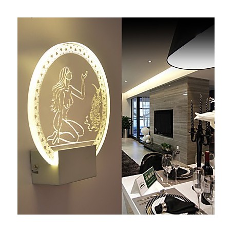 Akrylová nástěnná lampa PVC lampa Light Chip Moderní současný kov 5W Akrylová nástěnná lampa PVC lampa Light Chip Moderní současný kov 5W