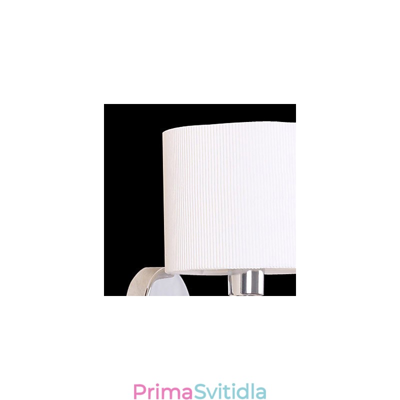 Stylové nástěnné svítidlo z kovu a látky s 1 světlem v bílém válcovém provedení