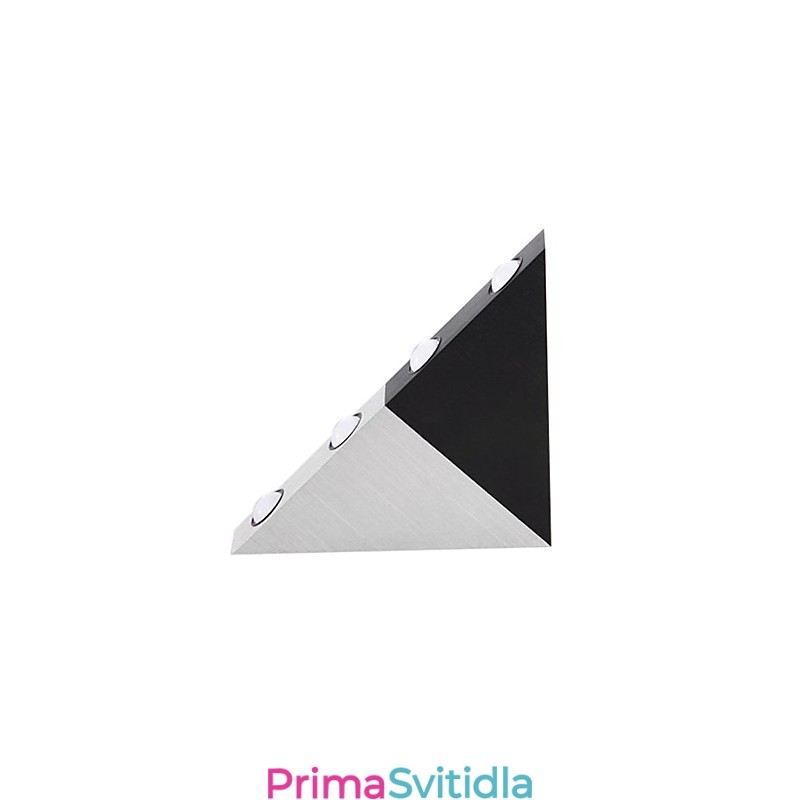 Moderní nástěnné svítidlo s černým a stříbrným designem ve stylu elegantního trojúhelníku