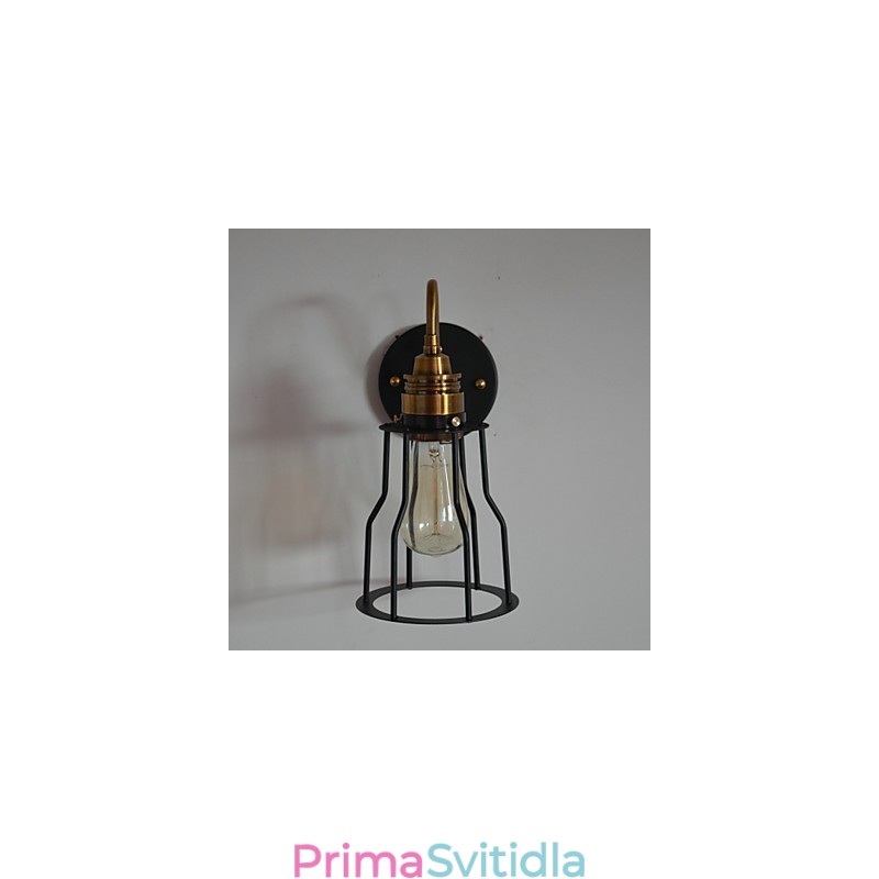 Minimalistické umělecké nástěnné svítidlo s černým kovovým stínidlem