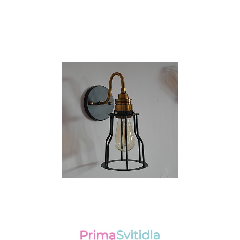 Minimalistické umělecké nástěnné svítidlo s černým kovovým stínidlem