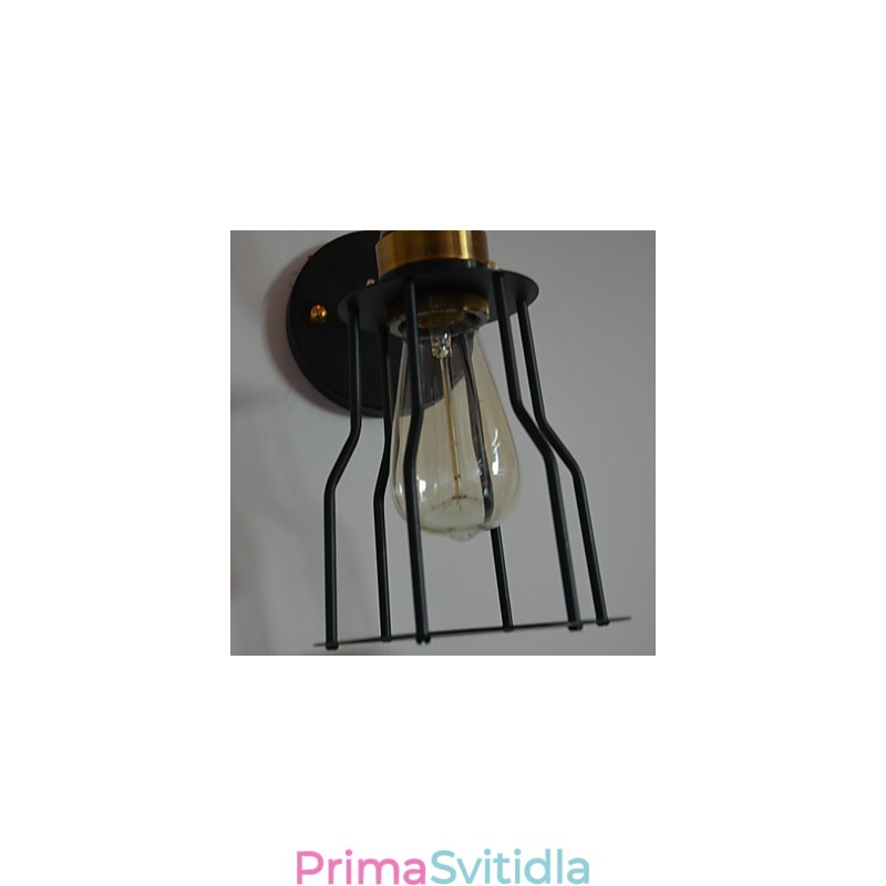 Minimalistické umělecké nástěnné svítidlo s černým kovovým stínidlem