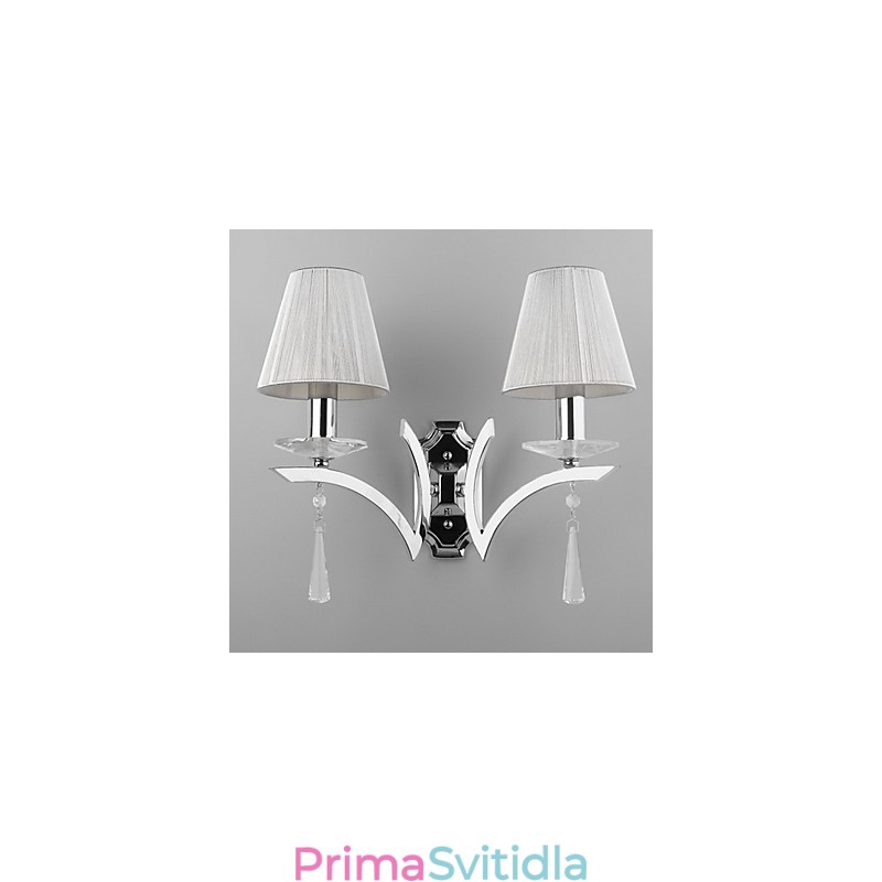 Elegantní nástěnné svítidlo se 2 světly zdobené křišťálovými kapkami