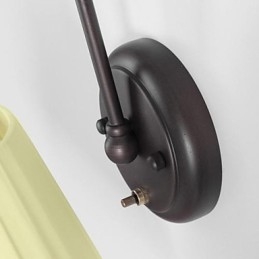 Železná nástěnná lampa s látkovým stínidlem v 1 světle