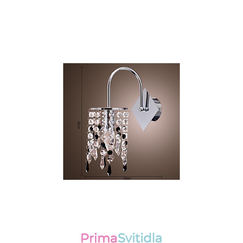 Nástěnné svítidlo s elegantní křišťálovou kapkou