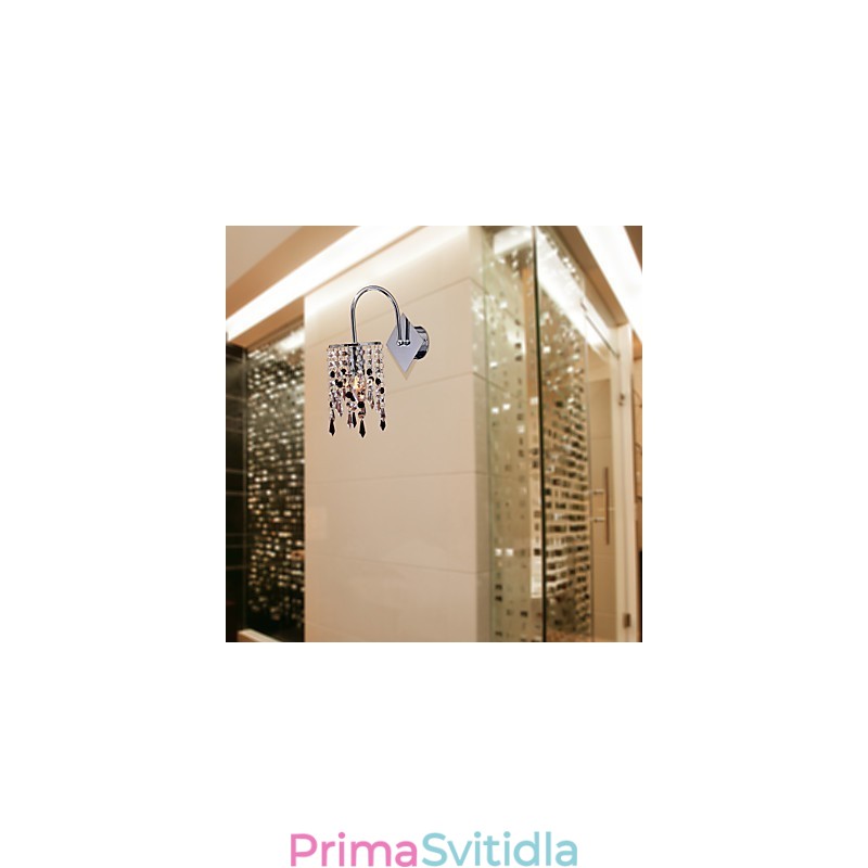 Nástěnné svítidlo s elegantní křišťálovou kapkou