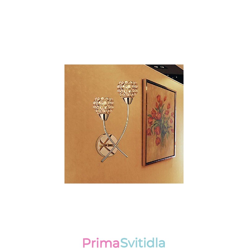 Crystal Golden Wall Light In 2 Light