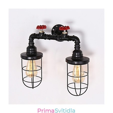 Vintage Industrial Pipe Nástěnná světla Černá kreativní světla Restaurace Kavárna Bar Dekorační osvětlení se 2 světlými lakovanými povrchy Vintage Industrial Pipe Nástěnná světla Černá kreativní světla Restaurace Kavárna Bar Dekorační osvětlení se 2 světlými lakovanými povrchy