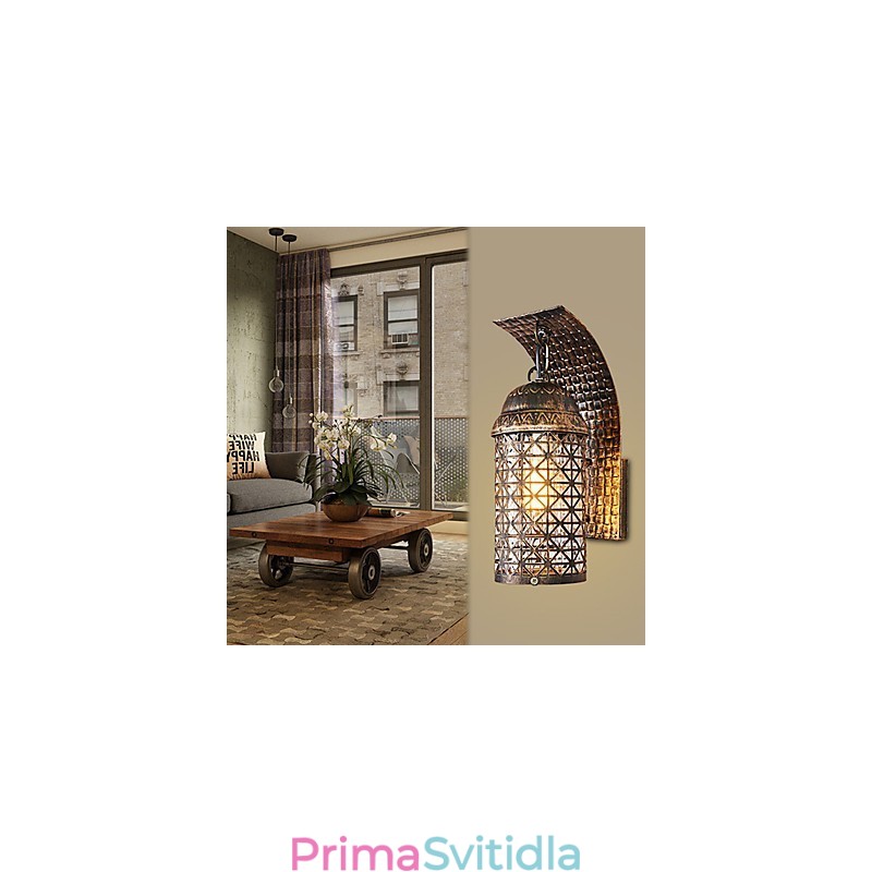 Nástěnné svítidlo ve stylu rustikální Lodge pro nástěnné svítidlo s uplight nástěnným svítidlem