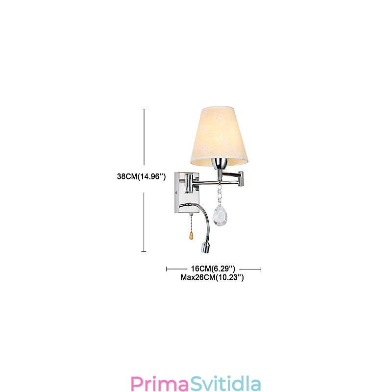Nástěnná lampa do ložnice Lampička na čtení Látková lampa