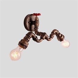 Vintage Industrial Pipe Nástěnná světla Kreativní světla Restaurace Kavárna Bar Dekorační osvětlení se 2 světlými lakovanými povrchy