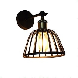 Světle malovaná ocelová nástěnná lampa Němá černá americká káva dekorace Retro nástěnná světelná lampa se světelným mečem na zdi