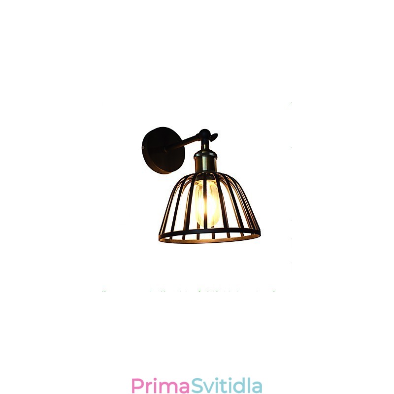 Světle malovaná ocelová nástěnná lampa Němá černá americká káva dekorace Retro nástěnná světelná lampa se světelným mečem na zdi