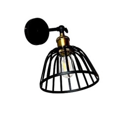 Světle malovaná ocelová nástěnná lampa Němá černá americká káva dekorace Retro nástěnná světelná lampa se světelným mečem na zdi