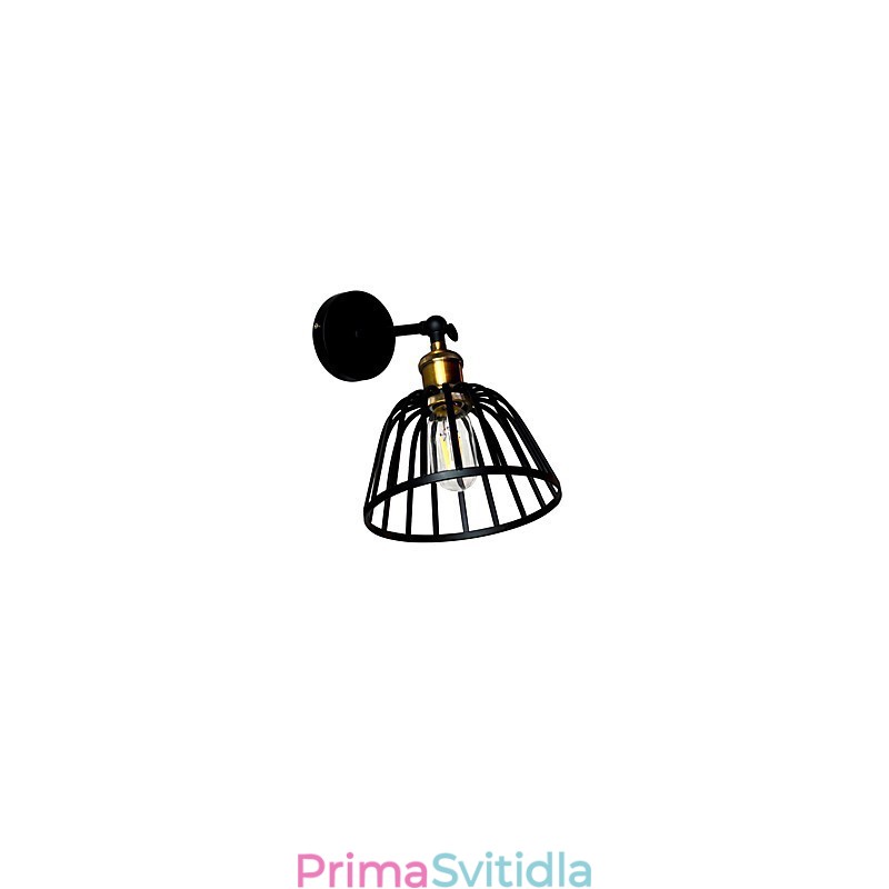 Světle malovaná ocelová nástěnná lampa Němá černá americká káva dekorace Retro nástěnná světelná lampa se světelným mečem na zdi