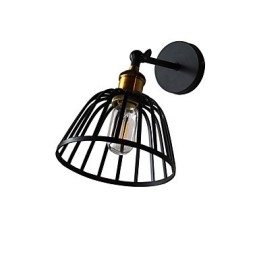 Světle malovaná ocelová nástěnná lampa Němá černá americká káva dekorace Retro nástěnná světelná lampa se světelným mečem na zdi