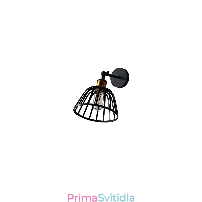 Světle malovaná ocelová nástěnná lampa Němá černá americká káva dekorace Retro nástěnná světelná lampa se světelným mečem na zdi