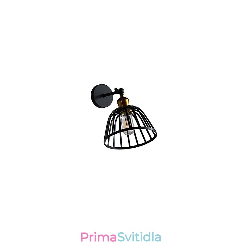 Světle malovaná ocelová nástěnná lampa Němá černá americká káva dekorace Retro nástěnná světelná lampa se světelným mečem na zdi