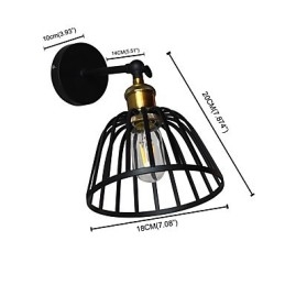 Světle malovaná ocelová nástěnná lampa Němá černá americká káva dekorace Retro nástěnná světelná lampa se světelným mečem na zdi