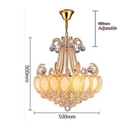 Moderní luxusní lustr křišťálové závěsné světlo o průměru 50 cm obsahuje 8 žárovek
