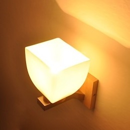 Jednoduchá nástěnná lampa Noční stolní lampa se skleněným stínidlem a masivním dřevem do ložnice Komoda Obývací pokoj Dětský pokoj Kolej Konferenční stolek Knihovny