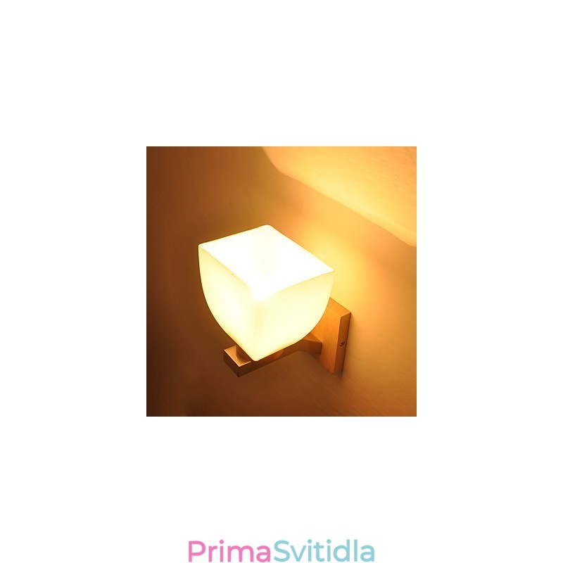 Jednoduchá nástěnná lampa Noční stolní lampa se skleněným stínidlem a masivním dřevem do ložnice Komoda Obývací pokoj Dětský pokoj Kolej Konferenční stolek Knihovny