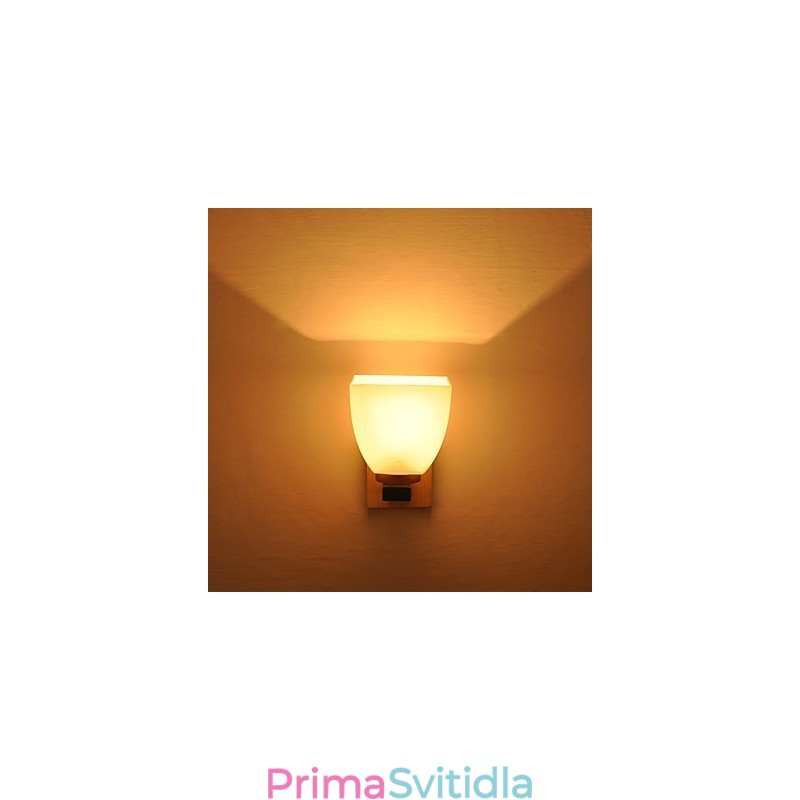 Jednoduchá nástěnná lampa Noční stolní lampa se skleněným stínidlem a masivním dřevem do ložnice Komoda Obývací pokoj Dětský pokoj Kolej Konferenční stolek Knihovny