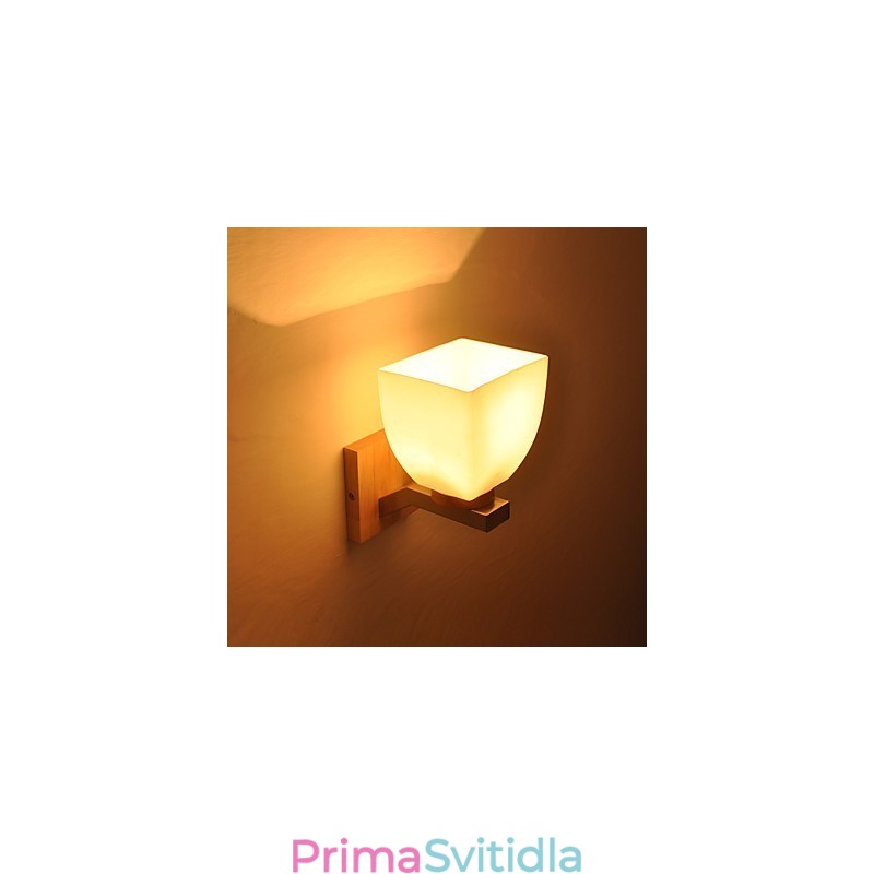 Jednoduchá nástěnná lampa Noční stolní lampa se skleněným stínidlem a masivním dřevem do ložnice Komoda Obývací pokoj Dětský pokoj Kolej Konferenční stolek Knihovny