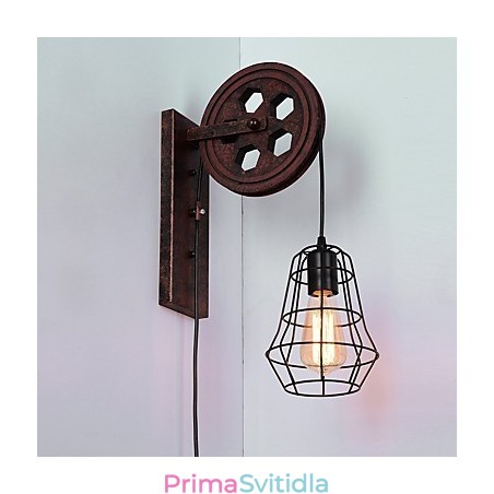 Industriální retro železná nástěnná lampa Creative Personality Lift Kladka Wall Lamp Industriální retro železná nástěnná lampa Creative Personality Lift Kladka Wall Lamp
