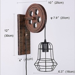 Industriální retro železná nástěnná lampa Creative Personality Lift Kladka Wall Lamp