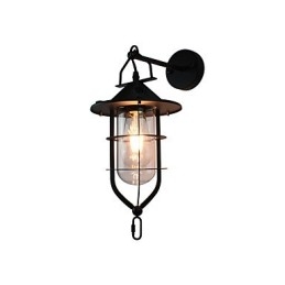 Světle malovaná ocelová nástěnná lampa Němá černá americká káva dekorace Retro nástěnná světelná lampa se světelným mečem na zdi