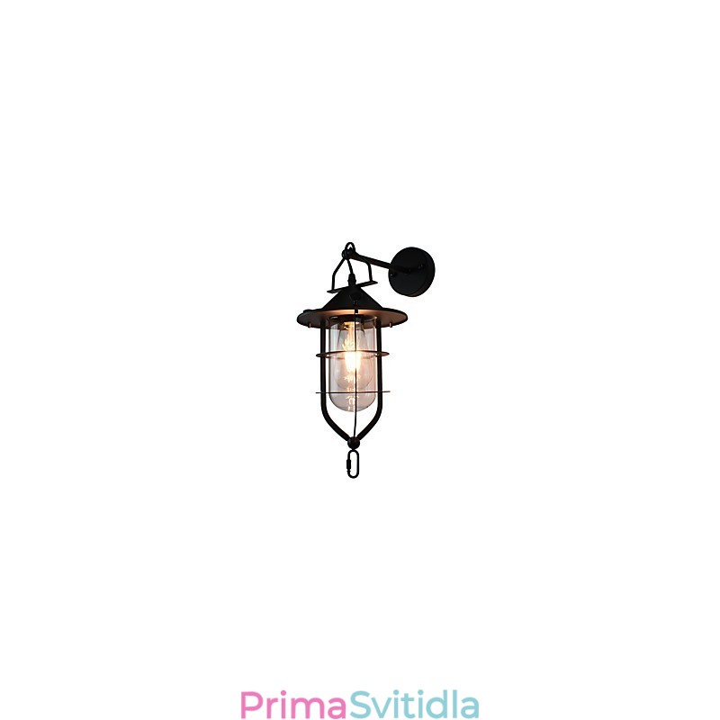 Světle malovaná ocelová nástěnná lampa Němá černá americká káva dekorace Retro nástěnná světelná lampa se světelným mečem na zdi