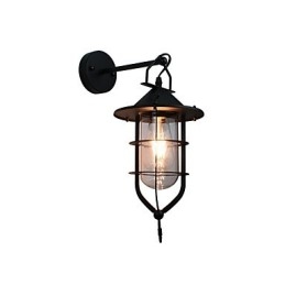 Světle malovaná ocelová nástěnná lampa Němá černá americká káva dekorace Retro nástěnná světelná lampa se světelným mečem na zdi