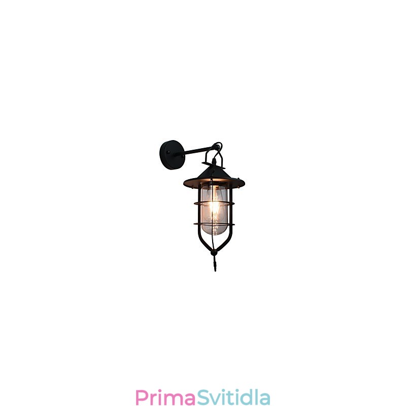 Světle malovaná ocelová nástěnná lampa Němá černá americká káva dekorace Retro nástěnná světelná lampa se světelným mečem na zdi
