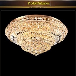 Moderní luxusní křišťálové stropní svítidlo absorbující kupolové světlo o průměru 60 cm