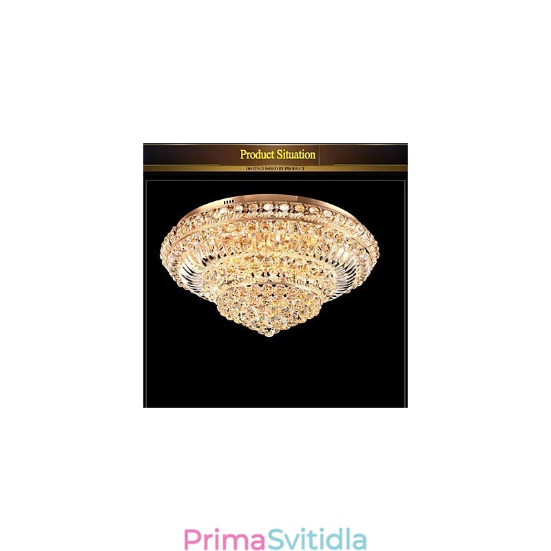 Moderní luxusní křišťálové stropní svítidlo absorbující kupolové světlo o průměru 60 cm