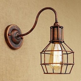 Iron Art Nostalgická a retro kreativní postava s dlouhým ramenem Rust Barva Studovna Obývací pokoj Vedoucí americké nástěnné lampy