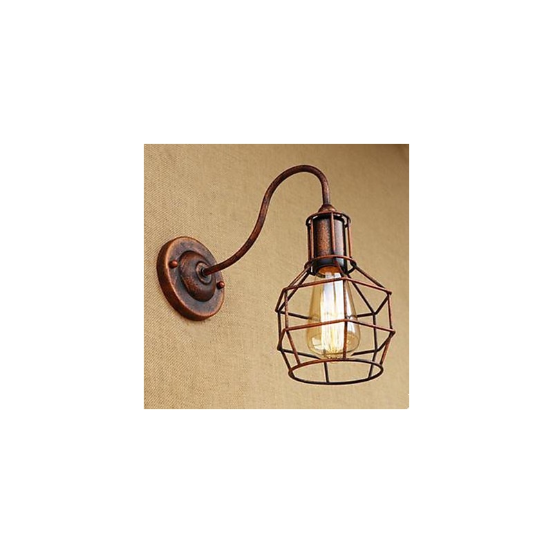 Iron Art Nostalgická a retro kreativní postava s dlouhým ramenem Rust Barva Studovna Obývací pokoj Vedoucí americké nástěnné lampy