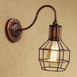 Iron Art Nostalgická a retro kreativní postava s dlouhým ramenem Rust Barva Studovna Obývací pokoj Vedoucí americké nástěnné lampy