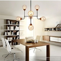 Moderní kreativní kovaný lustr obnovující starověké způsoby skleněné kuličky molekulární kouzelné fazole Droplight