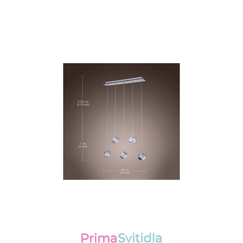 Moderní moderní závěsné svítidlo Island Crystal Chrome