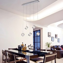 Moderní moderní závěsné svítidlo Island Crystal Chrome