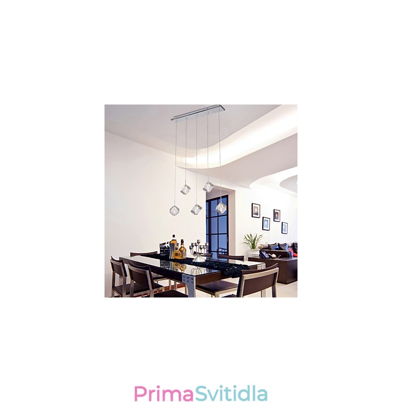 Moderní moderní závěsné svítidlo Island Crystal Chrome